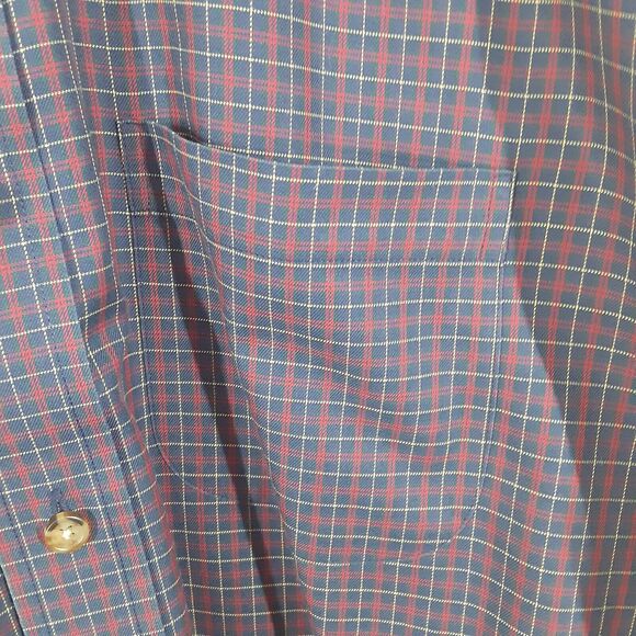 Brooks Brothers Adult Mens L Blue Red Plaid Long Sleeve Button Up Shirt Non Iron - Picture 2 of 8